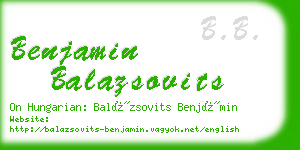 benjamin balazsovits business card